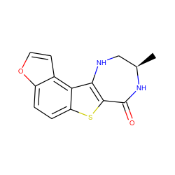 C[C@@H]1CNc2c(sc3ccc4occc4c23)C(=O)N1 ZINC000043061719