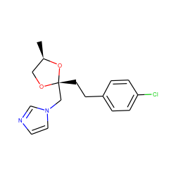 C[C@@H]1CO[C@@](CCc2ccc(Cl)cc2)(Cn2ccnc2)O1 ZINC000035949961