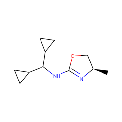 C[C@@H]1COC(NC(C2CC2)C2CC2)=N1 ZINC000084671925