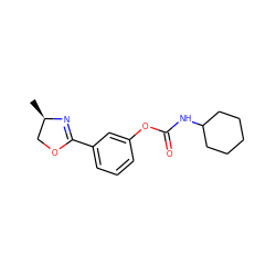 C[C@@H]1COC(c2cccc(OC(=O)NC3CCCCC3)c2)=N1 ZINC000045262023