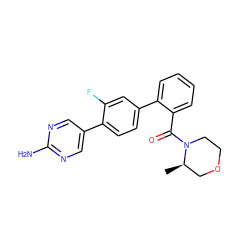 C[C@@H]1COCCN1C(=O)c1ccccc1-c1ccc(-c2cnc(N)nc2)c(F)c1 ZINC000224800149