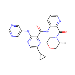 C[C@@H]1COCCN1C(=O)c1ncccc1NC(=O)c1nc(C2CC2)cnc1Nc1cncnc1 ZINC000169701874