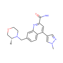 C[C@@H]1COCCN1Cc1ccc2c(-c3cnn(C)c3)cc(C(N)=O)nc2c1 ZINC000221615551