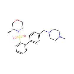 C[C@@H]1COCCN1S(=O)(=O)c1ccccc1-c1ccc(CN2CCN(C)CC2)cc1 ZINC000072116220