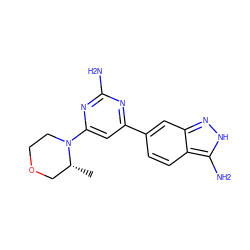 C[C@@H]1COCCN1c1cc(-c2ccc3c(N)[nH]nc3c2)nc(N)n1 ZINC000064502328