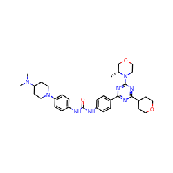 C[C@@H]1COCCN1c1nc(-c2ccc(NC(=O)Nc3ccc(N4CCC(N(C)C)CC4)cc3)cc2)nc(C2CCOCC2)n1 ZINC000049780591