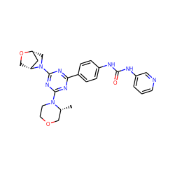 C[C@@H]1COCCN1c1nc(-c2ccc(NC(=O)Nc3cccnc3)cc2)nc(N2C[C@@H]3C[C@H]2CO3)n1 ZINC000049069936