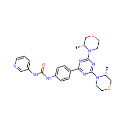 C[C@@H]1COCCN1c1nc(-c2ccc(NC(=O)Nc3cccnc3)cc2)nc(N2CCOC[C@H]2C)n1 ZINC000049109515