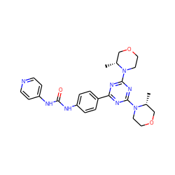 C[C@@H]1COCCN1c1nc(-c2ccc(NC(=O)Nc3ccncc3)cc2)nc(N2CCOC[C@H]2C)n1 ZINC000049087897