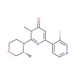 C[C@@H]1COCCN1c1nc(-c2ccncc2F)cc(=O)n1C ZINC000114417856