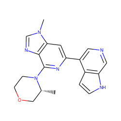 C[C@@H]1COCCN1c1nc(-c2cncc3[nH]ccc23)cc2c1ncn2C ZINC000299825075