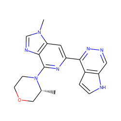 C[C@@H]1COCCN1c1nc(-c2nncc3[nH]ccc23)cc2c1ncn2C ZINC000299826062