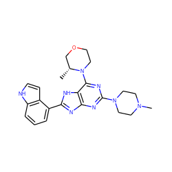 C[C@@H]1COCCN1c1nc(N2CCN(C)CC2)nc2nc(-c3cccc4[nH]ccc34)[nH]c12 ZINC000207222909