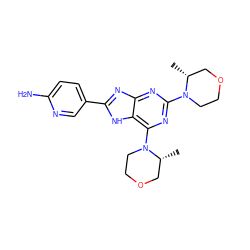 C[C@@H]1COCCN1c1nc(N2CCOC[C@H]2C)c2[nH]c(-c3ccc(N)nc3)nc2n1 ZINC000207256433