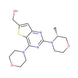 C[C@@H]1COCCN1c1nc(N2CCOCC2)c2sc(CO)cc2n1 ZINC001772650859