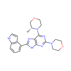 C[C@@H]1COCCN1c1nc(N2CCOCC2)nc2[nH]c(-c3cccc4[nH]ccc34)nc12 ZINC000143879685