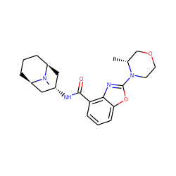 C[C@@H]1COCCN1c1nc2c(C(=O)N[C@H]3C[C@@H]4CCC[C@H](C3)N4C)cccc2o1 ZINC000103265293