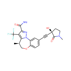 C[C@@H]1COc2ccc(C#C[C@]3(O)CCN(C)C3=O)cc2-n2nc(C(N)=O)c(C(F)(F)F)c21 ZINC000219441019