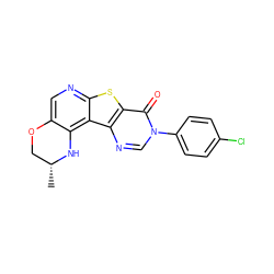 C[C@@H]1COc2cnc3sc4c(=O)n(-c5ccc(Cl)cc5)cnc4c3c2N1 ZINC000028827162