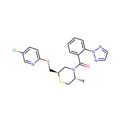 C[C@@H]1CS[C@@H](COc2ccc(Cl)cn2)CN1C(=O)c1ccccc1-n1nccn1 ZINC000207387303