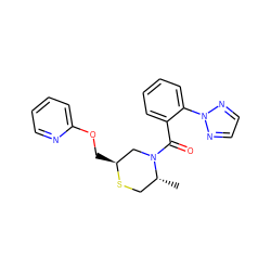 C[C@@H]1CS[C@@H](COc2ccccn2)CN1C(=O)c1ccccc1-n1nccn1 ZINC000207387120