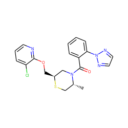 C[C@@H]1CS[C@@H](COc2ncccc2Cl)CN1C(=O)c1ccccc1-n1nccn1 ZINC000207393896