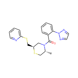 C[C@@H]1CS[C@@H](CSc2ccccn2)CN1C(=O)c1ccccc1-n1nccn1 ZINC000207400485