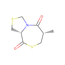 C[C@@H]1CSC(=O)[C@@H]2CSCN2C1=O ZINC000027886739