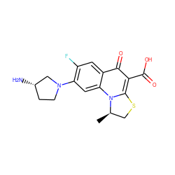 C[C@@H]1CSc2c(C(=O)O)c(=O)c3cc(F)c(N4CC[C@H](N)C4)cc3n21 ZINC000059536841