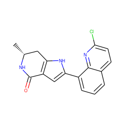 C[C@@H]1Cc2[nH]c(-c3cccc4ccc(Cl)nc34)cc2C(=O)N1 ZINC000222369602