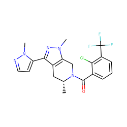 C[C@@H]1Cc2c(-c3ccnn3C)nn(C)c2CN1C(=O)c1cccc(C(F)(F)F)c1Cl ZINC000225999007