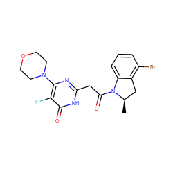 C[C@@H]1Cc2c(Br)cccc2N1C(=O)Cc1nc(N2CCOCC2)c(F)c(=O)[nH]1 ZINC000147078919