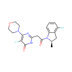 C[C@@H]1Cc2c(F)cccc2N1C(=O)Cc1nc(N2CCOCC2)c(F)c(=O)[nH]1 ZINC000147071449