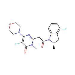 C[C@@H]1Cc2c(F)cccc2N1C(=O)Cc1nc(N2CCOCC2)c(F)c(=O)n1C ZINC000147021556