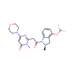 C[C@@H]1Cc2c(OC(F)F)cccc2N1C(=O)Cc1nc(N2CCOCC2)cc(=O)n1C ZINC000147040825