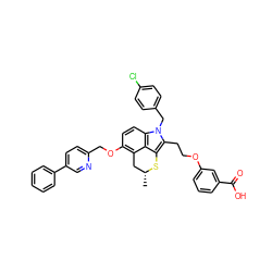 C[C@@H]1Cc2c(OCc3ccc(-c4ccccc4)cn3)ccc3c2c(c(CCOc2cccc(C(=O)O)c2)n3Cc2ccc(Cl)cc2)S1 ZINC000027519937