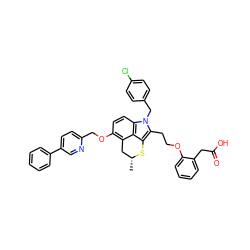 C[C@@H]1Cc2c(OCc3ccc(-c4ccccc4)cn3)ccc3c2c(c(CCOc2ccccc2CC(=O)O)n3Cc2ccc(Cl)cc2)S1 ZINC000027522974