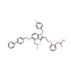 C[C@@H]1Cc2c(OCc3ccc(-c4ccccc4)cn3)ccc3c2c(c(CCOc2ccccc2CC(=O)O)n3Cc2ccc(F)cc2)S1 ZINC000027519948