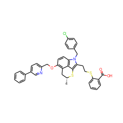 C[C@@H]1Cc2c(OCc3ccc(-c4ccccc4)cn3)ccc3c2c(c(CCSc2ccccc2C(=O)O)n3Cc2ccc(Cl)cc2)S1 ZINC000027518897