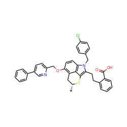 C[C@@H]1Cc2c(OCc3ccc(-c4ccccc4)cn3)ccc3c2c(c(CCc2ccccc2C(=O)O)n3Cc2ccc(Cl)cc2)S1 ZINC000027522304