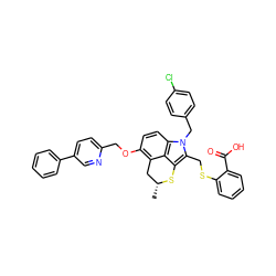 C[C@@H]1Cc2c(OCc3ccc(-c4ccccc4)cn3)ccc3c2c(c(CSc2ccccc2C(=O)O)n3Cc2ccc(Cl)cc2)S1 ZINC000003945590