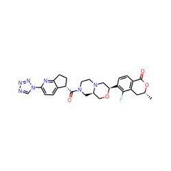 C[C@@H]1Cc2c(ccc([C@@H]3CN4CCN(C(=O)[C@H]5CCc6nc(-n7cnnn7)ccc65)C[C@@H]4CO3)c2F)C(=O)O1 ZINC000473179563