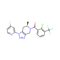 C[C@@H]1Cc2c(nnn2-c2cc(F)ccn2)CN1C(=O)c1cccc(C(F)(F)F)c1Cl ZINC000218476591