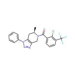 C[C@@H]1Cc2c(nnn2-c2ccccc2)CN1C(=O)c1cccc(C(F)(F)F)c1Cl ZINC000226009010