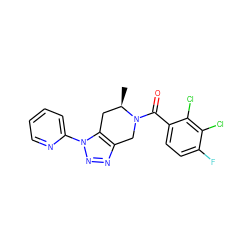 C[C@@H]1Cc2c(nnn2-c2ccccn2)CN1C(=O)c1ccc(F)c(Cl)c1Cl ZINC000225979195