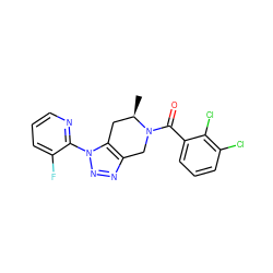 C[C@@H]1Cc2c(nnn2-c2ncccc2F)CN1C(=O)c1cccc(Cl)c1Cl ZINC000225990868