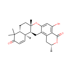 C[C@@H]1Cc2c3c(cc(O)c2C(=O)O1)O[C@@]1(C)CC[C@H]2C(C)(C)C(=O)C=C[C@]2(C)[C@@H]1C3 ZINC000473107782