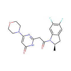 C[C@@H]1Cc2cc(F)c(F)cc2N1C(=O)Cc1nc(N2CCOCC2)cc(=O)[nH]1 ZINC000147110702
