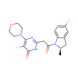 C[C@@H]1Cc2cc(F)ccc2N1C(=O)Cc1nc(N2CCOCC2)c(F)c(=O)[nH]1 ZINC000147032826