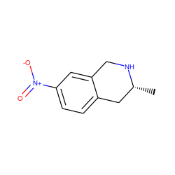 C[C@@H]1Cc2ccc([N+](=O)[O-])cc2CN1 ZINC000013687080